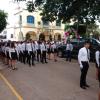 Alumnos del módulo Villa Atoyac Al iniciar el desfile